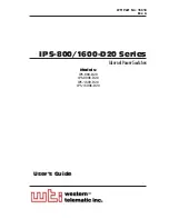 Western Telematic IPS-1600-D20 User Manual preview