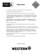 Preview for 2 page of Western TransCube 05TCG Operator'S Manual