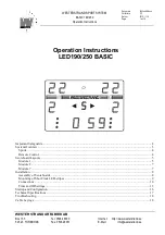 WESTERSTRAND LED190 BASIC Operation Instructions Manual предпросмотр