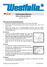 Предварительный просмотр 2 страницы Westfalia 28 89 10 Instruction Manual