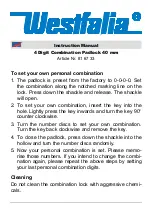 Preview for 4 page of Westfalia 81 67 33 Instruction Manual