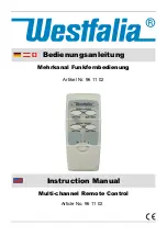 Preview for 2 page of Westfalia 96 11 02 Instruction Manual