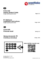 Westfalia Auto Code Getting Started Manual предпросмотр