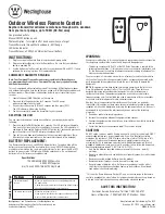 Предварительный просмотр 1 страницы Westinghouse 28070t Instruction Manual