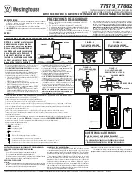 Preview for 2 page of Westinghouse 77879 Installation & Operating Instructions