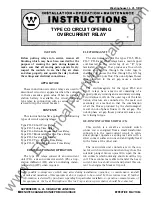 Westinghouse C0-11 Installation, Operation & Maintenance Instructions Manual preview