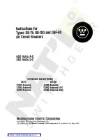 Westinghouse DB-100 Instructions Manual preview