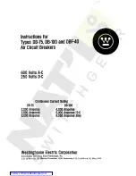 Preview for 1 page of Westinghouse DB-100 Instructions Manual