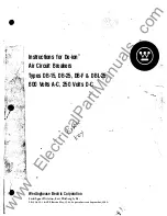 Westinghouse De-ion DB-15 Instructions Manual preview