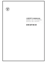 Предварительный просмотр 1 страницы Westinghouse EW39T5KW User Manual