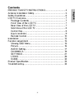 Preview for 3 page of Westinghouse LTV-46W1 HD User Manual