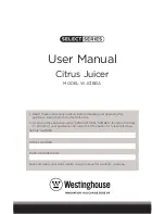 Westinghouse Select Series WJC1BGA User Manual preview