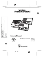 Предварительный просмотр 1 страницы Westinghouse WHI-3S - One Piece Intercom Unit Owner'S Manual