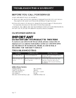 Preview for 10 page of Westinghouse WHP5137 User Manual