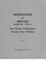 Предварительный просмотр 1 страницы Weston 686 TYPE 10A Instructions Manual