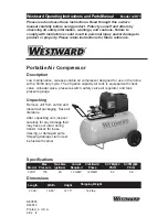 Предварительный просмотр 1 страницы Westward 3JR71 Operating Instructions And Parts Manual