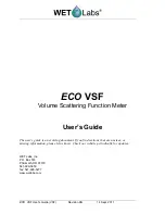 Preview for 1 page of Wet Labs ECO VSF User Manual