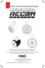 Preview for 2 page of Wet Sounds RECON 6 POD Owner'S Manual