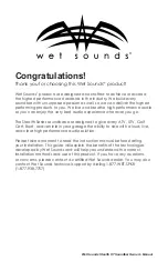 Preview for 2 page of Wet Sounds STEALTH-XT Owner'S Manual