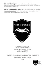Preview for 8 page of Wet Sounds WW-8CH-LD Owner'S Manual