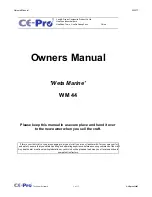 Preview for 1 page of Weta Marine WM 44 Owner'S Manual