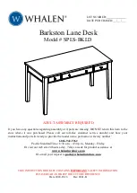 Предварительный просмотр 1 страницы Whalen Barkston Lane Desk SPLS-BKLD Instruction Booklet