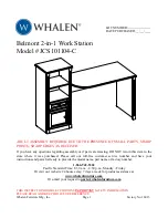 Предварительный просмотр 1 страницы Whalen Belmont 2-in-1 Work Station User Manual