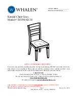 Preview for 1 page of Whalen Kendal Chair Gray User Manual