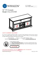 Предварительный просмотр 1 страницы Whalen LLAVC54T Assembly Instruction Manual