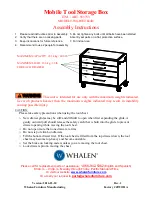 Whalen WS-RWTB-4D Assembly Instructions And User Manual предпросмотр