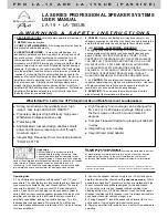 Wharfedale Pro LA-15 User Manual preview