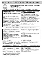 Preview for 3 page of Wharfedale Pro LA-15 User Manual