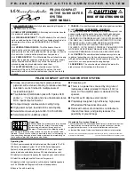 Preview for 1 page of Wharfedale Pro PB-208 User Manual