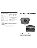 Preview for 1 page of Wharfedale Pro SUBWOOFER RS-10 Instruction Manual