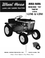 Preview for 1 page of Wheel Horse 1-3741 Owner'S Manual