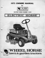 Wheel Horse A-60 Electric Horse Owner'S Manual preview