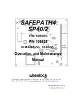 Wheelock SAFEPATH4 SP40/2 Installation, Testing, Operation And Maintenance Manual preview