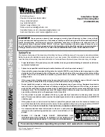 Preview for 1 page of Whelen Engineering Company 01-0886999-00 Installation Manual