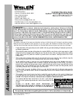 Whelen Engineering Company CanTrol Basic with Traffic Advisor Installation & Operating Manual preview