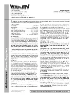 Preview for 1 page of Whelen Engineering Company UPS148C Installation Manual