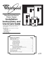 Предварительный просмотр 1 страницы Whirlpool 121802 Installation Instructions And Use & Care Manual