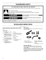 Предварительный просмотр 2 страницы Whirlpool 1DNET3205TQ0 Installation Instructions Manual