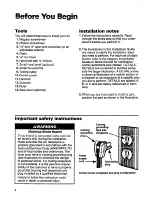 Preview for 4 page of Whirlpool 2155462 Installation Manual