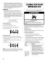 Предварительный просмотр 16 страницы Whirlpool 2199011 Refrigerator Use & Care Manual