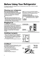 Preview for 6 page of Whirlpool 22' TO 25' NO-FROST DESIGNERSTYLE TOP FREEZER REFRIGERATOR WITH THIRSTCRUSHERDISPENSING SYSTEM Use & Care Manual