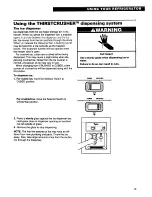 Preview for 13 page of Whirlpool 22' TO 25' NO-FROST DESIGNERSTYLE TOP FREEZER REFRIGERATOR WITH THIRSTCRUSHERDISPENSING SYSTEM Use & Care Manual