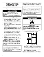 Предварительный просмотр 4 страницы Whirlpool 2212539 Use & Care Manual