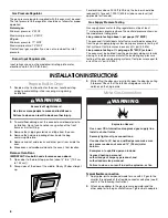 Preview for 6 page of Whirlpool 24" (61.0 CM) GAS SINGLEAND DOUBLE BUILT-IN OVEN Installation Instructions Manual