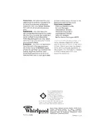 Preview for 12 page of Whirlpool 2LA5700XK Use And Care Manual