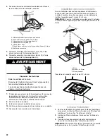 Preview for 22 page of Whirlpool 30" AND 36" (76.2 AND 91.4 CM) WALL-MOUNTCANOPY RANGE HOOD Installation Instructions And Use & Care Manual